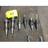 LOT OF (6) CAT40 TOOL HOLDERS W/ CUTTING ATTACHMENTS