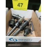 LOT OF (5) CAT40 TOOL HOLDERS W/ CUTTING ATTACHMENTS