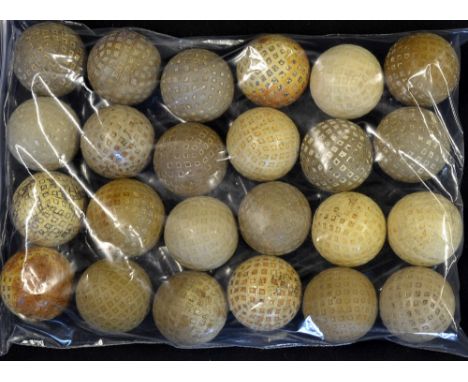 24x various square mesh dimple golf balls - mostly Dunlop and some anonymous - all used and mixed condition