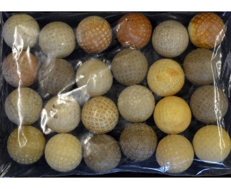 24x various square mesh dimple golf balls - mostly Dunlop and some anonymous - all used and mixed condition. 
