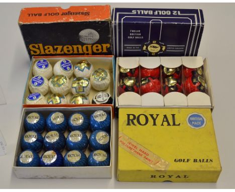 35x wrapped British 1.62" golf balls to incl 12x TopT Pennant, 12x Royal both in their original boxes plus 6x Slazenger, 4x D