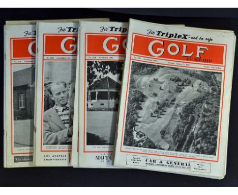 "Golf Illustrated" original weekly magazines for 1952 - a near complete run to incl from 3rd January No. 2022 to 25th Dec 225