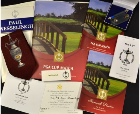 2005 GB&I PGA Cup Match selection played at the K Club to incl silver pitch mark repairer, ball marker and pencil set, player