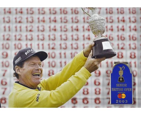 Tom Watson - 2003 Official Senior Open Golf Championship players enamel badge display - played at Turnberry and won by Watson