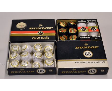 18x various Dunlop 65 wrapped golf balls to include 12x Personalised "RAF Germany Golf Club" plus 2x 3 Dunlop 65 - in the ori