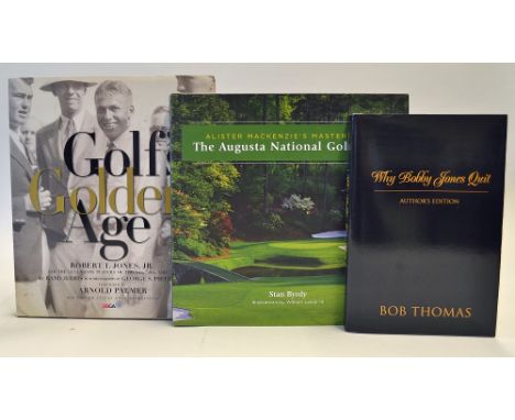 American high profile golf books to incl Bob Thomas signed "Why Bobby Jones Quit-A Literary Portrait" ltd ed  1200 copies thi