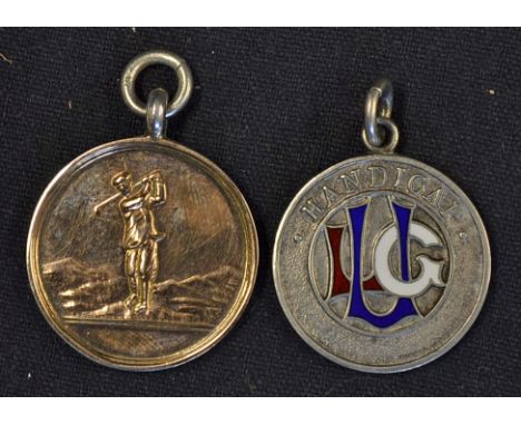 2x Silver golfing medals to incl 1938 The Artisan Golfers Association Annual Club Competition silver gilt medal presented by 