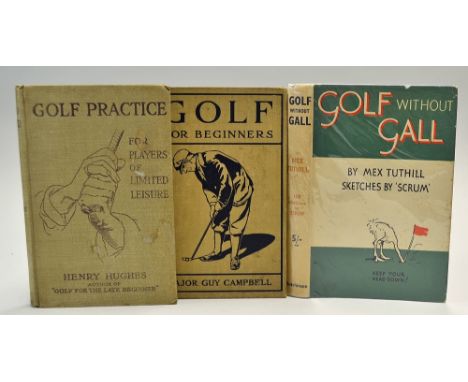 Campbell, Guy Major - "Golf For Beginners" 1st ed.1922 in the original pictorial cloth boards (some staining and slight soili