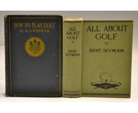 Early Golf Instruction books c.1900s - Bert Seymour - "All About Golf - How to Improve Your Game" 1st edition 1924, in the or