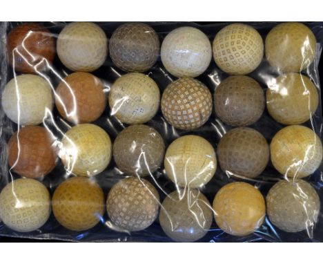24x various square mesh dimple golf balls - mostly Dunlop, a Kro-flite and some anonymous - all used and mixed condition and 