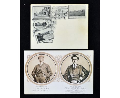 Scarce and early St Andrews Golfing "Quarto" postcard - with 4 scenes of St Andrews incl "On the Links"  - Valentines Series 