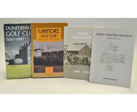 Scottish Golf Club Centenary Books - mostly in the Fife region to incl "Dunfermline Golf Club 1887-1987 1st edition/w dust ja