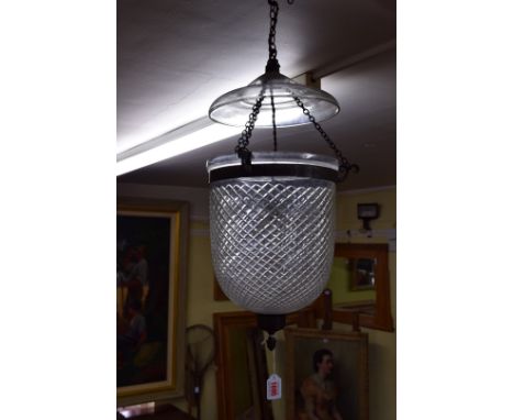 An old cut glass ceiling lantern.