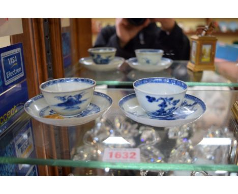 Two Chinese Nanking cargo tea bowls and saucers. 
Provenance: Christie's Lot Numbers 5110 and 5573