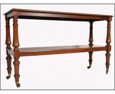 A fine 19th century Victorian large solid mahogany Scottish 2 tier buffet - sideboard. Large Cope &amp; Collinson style brass