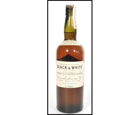 A vintage mid century, circa 1950 James Buchanan &amp; Co. Black &amp; White Special Blend Choice Old Scotch Whisky by appoin