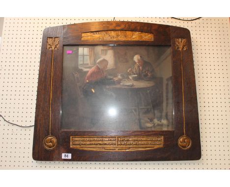 An Arts and Crafts embossed copper picture frame, Scottish, early 20th century, the frame embossed ' ''Some hae meat an canna