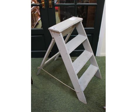 Painted Folding wooden step ladder 