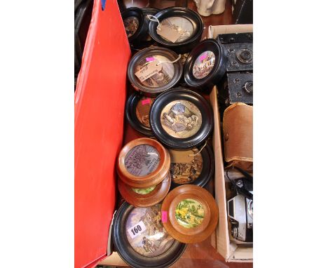 Good collection of 19thC Prattware Potlids inc. Dangerous, The Enthusiast etc 