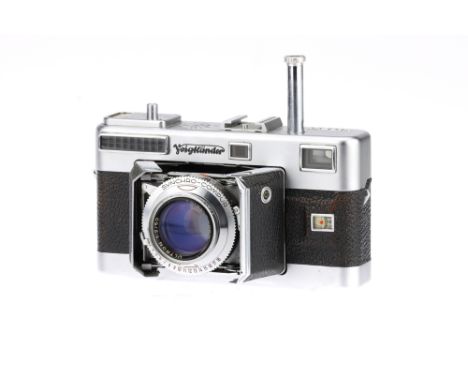 A Voigtlander Vitessa L 35mm Rangefinder Camera, chrome, body G-VG, shutter working however plunger not connected to cocking 