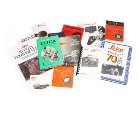 A Collection of Leica Equipment Books comprising "Leica The First 70 Years" (G. Rogliatti, Hove, 1995), "Leica Reflex Photogr