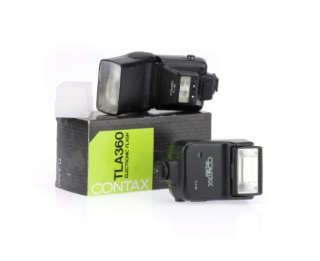 Two Contax Camera Flash Gun Units, to include a Contax TLA 360, body G, some corrosion to battery contacts, flash charges up 