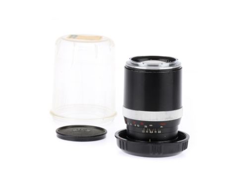 A Carl Zeiss Sonnar f/2.8 135mm Lens, black, serial no. 3695800, body, G-VG, elements, VG, some light marks to front elementN
