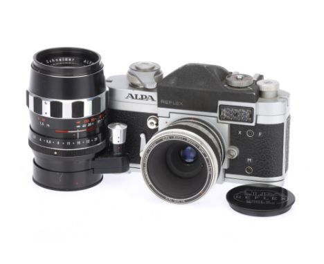 A Pignons Alpa Mod. 6c SLR Camera Outfit, chrome, serial no. 43685, body G-VG, shutter working, meter does not respond to lig