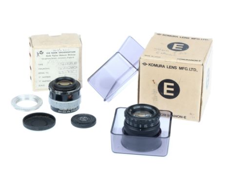 A Komuranon-E f/3.5 50mm 6-Element Enlarging Lens, body VG-E, optics VG, some very light internal haze present, in maker's le