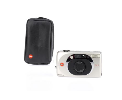 A Leica Z2X 35mm Compact Camera, silver, body G-VG, camera requires attention, camera LCD light up & displays film counter wh