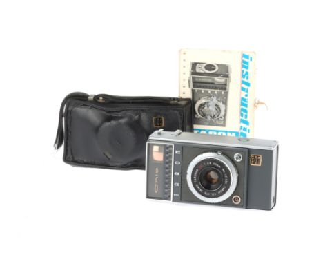 A Taron Chic Half Frame 35mm Viewfinder Camera, chrome, body G, shutter working, optics F-G, some haze &amp; fungus present, 