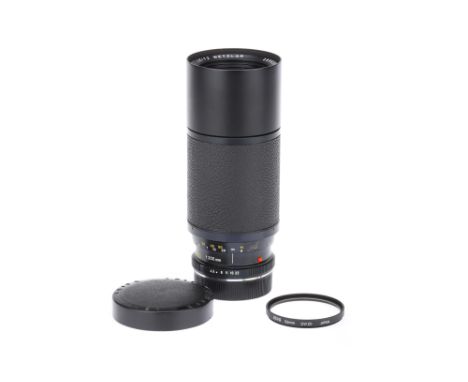 A Leitz Vario-Elmar-R f/4.5 75-200mm Lens, black, serial no. 2896368, body, VG, elements, G-VG, some light internal haze, wit