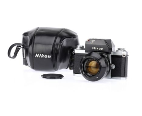 A NIkon F Photomic FTn SLR Camera, chrome, serial no. 6889944, with Nikon Nikkor-S f/1.4 50mm lens, chrome, serial no., 12246