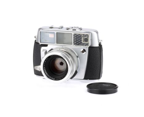 A Balda Baldamatic III 35mm Rangefinder Camera, chrome, body G, shutter stuck, rangefinder patch bright & clear, meter untest
