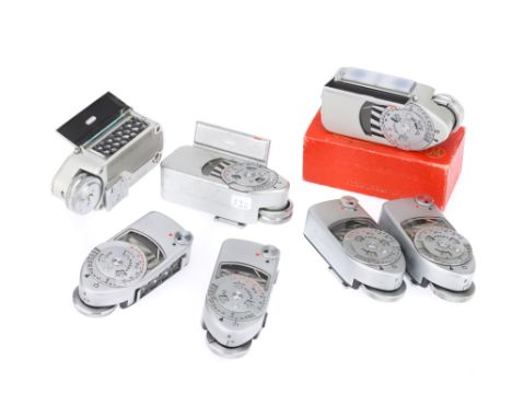 A Selection of Leitz Selenium Light Meters comprising a boxed Leica-Meter M, two Leica-Meter M and four Leica-Meter MC, all u