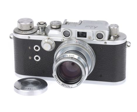 A Reig &amp; Sigrist Reid III Rangefinder Camera, 1947-65, chrome, serial no. 1779, with Taylor Hobson f/2 2" lens, chrome, s