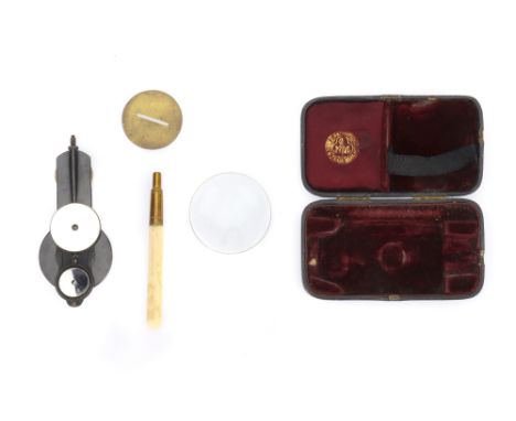 A Juler Ophthalmoscope, 1882 model, by S Maw, Son &amp; Thompson, complete in fitted leather case, two concave mirrors, all 2