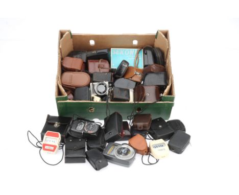 A Large Selection of Photographic Light Meters approx. 60 units, some with cases, some working, all untested,
