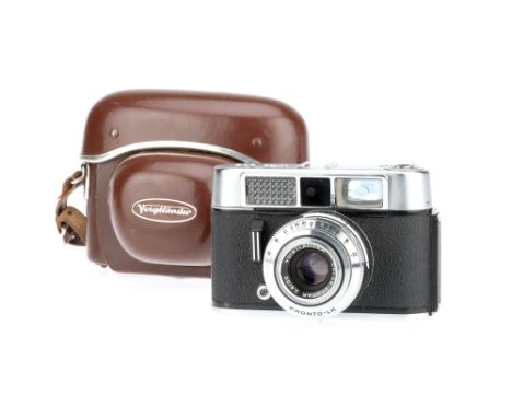 A Voigtlander Vito CLR 35mm Rangefinder Camera, chrome, body G-VG, shutter working, optics G, rangefinder patch bright &amp; 