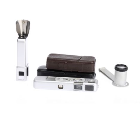 A Minox B Subminiature "Spy" Camera with Accessories chrome, 1958-71, with Complan f/3.5 15mm lens, shutter working, body VG,