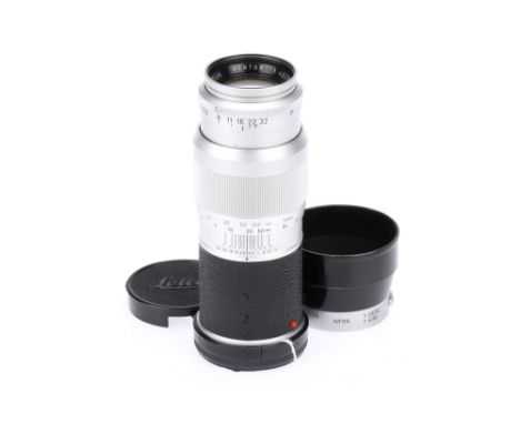 A Leitz Hektor f/4.5 135mm Lens, chrome, serial no. 1737926, body, G, elements, VG, some light cleaning marks to rear element