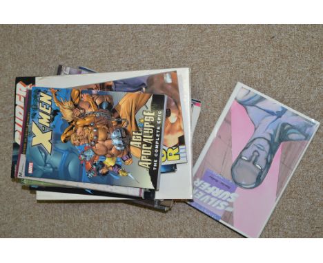 Marvel Comics Graphic Novels: The Silver Sufer; Daredevil and Batman; Elektra Lives Again; and others, in hardback and soft c