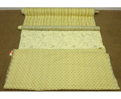 Textiles -  Warner & Co, 1980's upholstery fabric 'Floral Rosebud Lisere' - 6 3/4 yards & roll of 'Radstone Lisere' pattern f