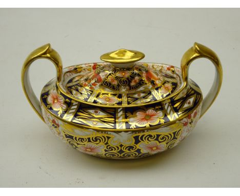 Royal Crown Derby Imari pattern twin handled sucrier, c1917    Condition Report   Click here for further images, condition, a