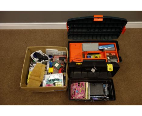 Quantity of bike tools and bike accessories including, chain cleaners, pump etc... and two tools boxes with contents    Condi