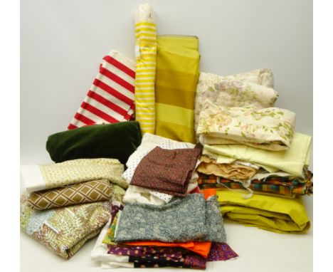 Textiles - Vintage Liberty of London 'Vat Colours' & 'Terrace' patterned fabrics, Sanderson 'Gather Ye Roses' & 'Boxwood' pat