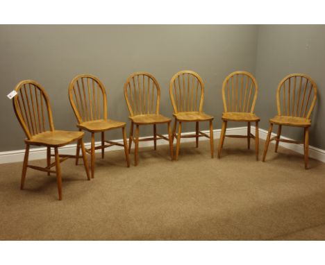 Set six 20th century elm stick and hoop back chairs   Condition Report   Click here for further images, condition, auction ti