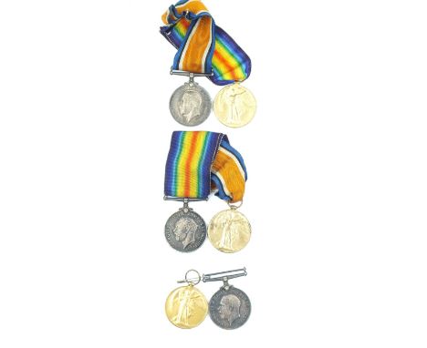 Three First War Pairs of Medals, the first to 265786 SPR. H.E. GASKIN. R.E., the second to 2548 GNR. A. BARTON. R.A. and the 