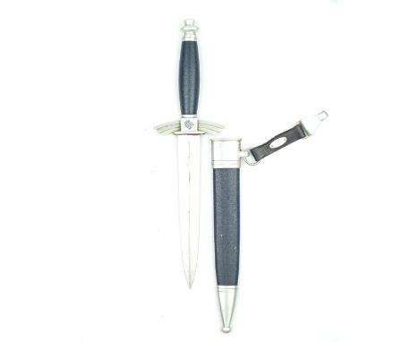 A Third Reich DLV Dagger, 17.5cm flattened diamond section blade by F. & A. HELBIG STEINBACH KR. M., regulation alloy hilt wi