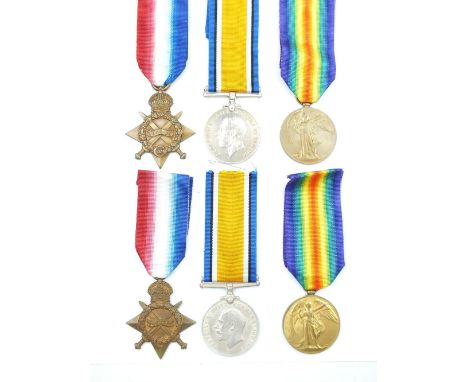 Two First War Royal Naval 1914-15 Trios, the first to 106753. J. HONER. P.O. R.N. the second to SS. 116167. H. BROWN STO. 1.R